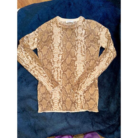 EQUIPMENT FEMME SILK CASHMERE LIGHTWEIGHT SNAKE REPTILE PRINT SWEATER S - Picture 8 of 8